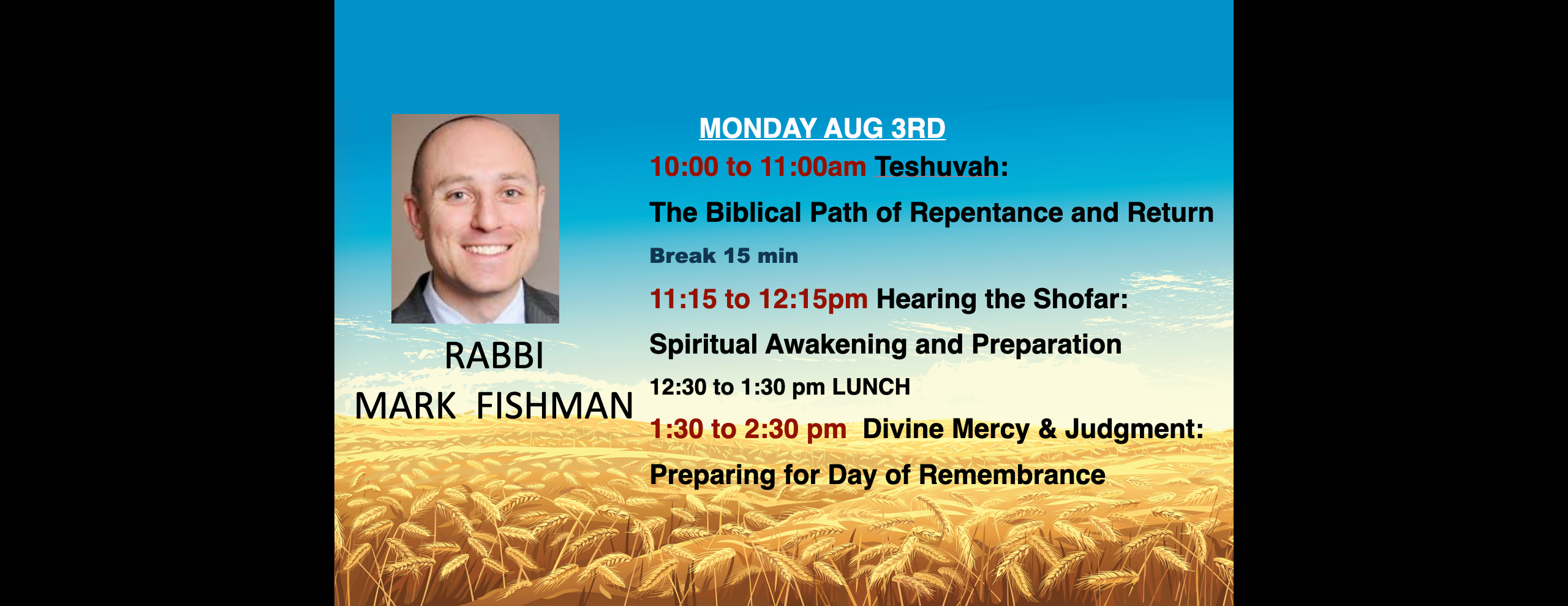 Rabbi Mark Fishman Schedule Day-2