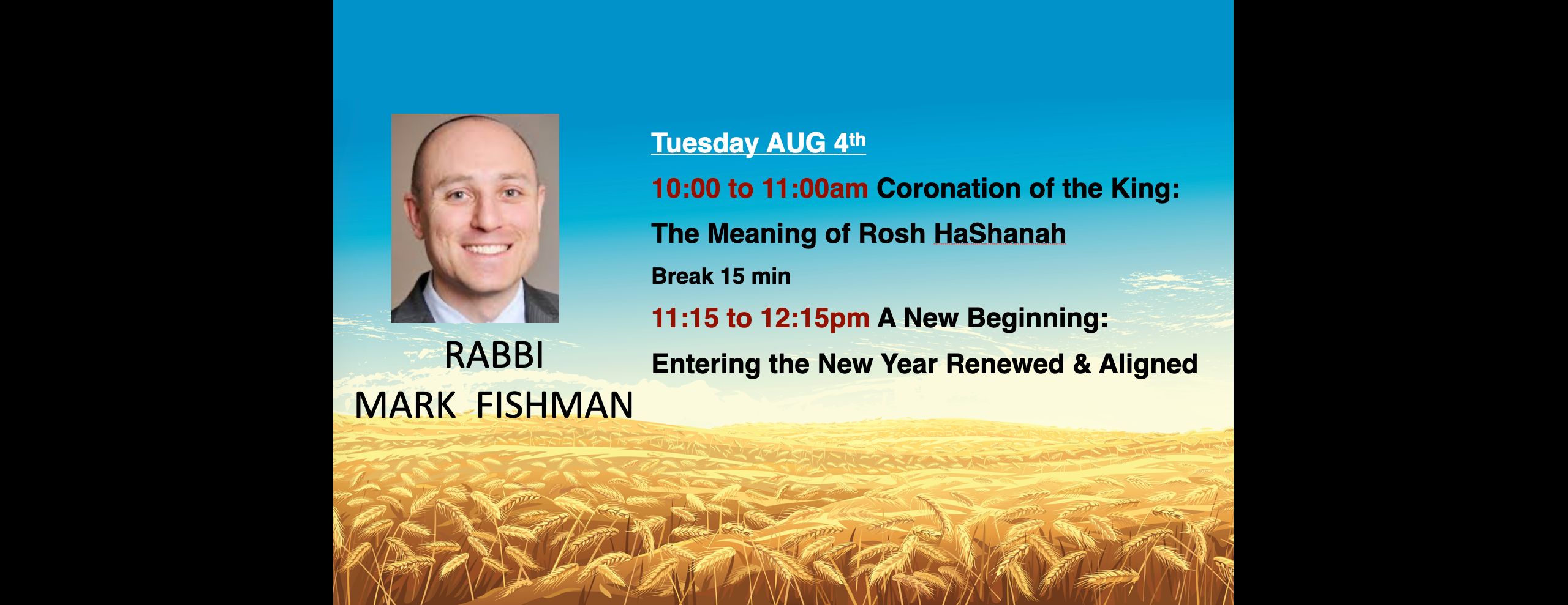 Rabbi Mark Fishman Schedule Day-3